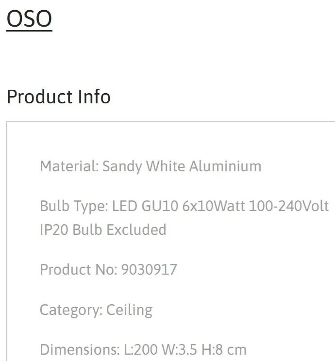 Plafoniera cu 6 Spoturi directionabile stil minimalist OSO, NVL-9030917