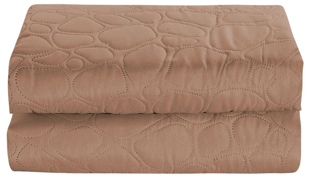 Cearceaf de pat maro deschis cu model STONE Dimensiuni: 220 x 240 cm