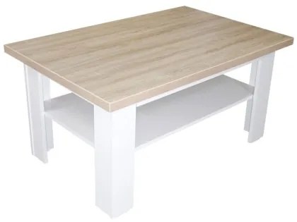 Masuta cafea Lisolo Sonoma cu Alb, 100 x 65 x 50 cm