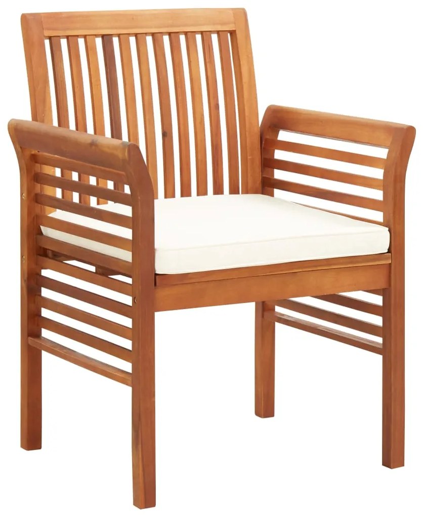 vidaXL Scaun de grădină cu pernă, lemn masiv acacia