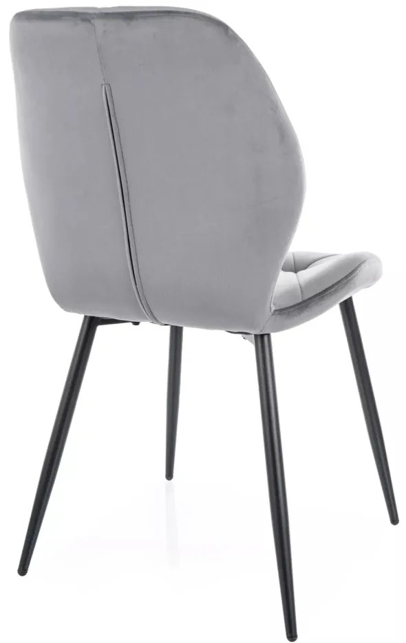 Scaun Rick velvet gri/negru Blu14