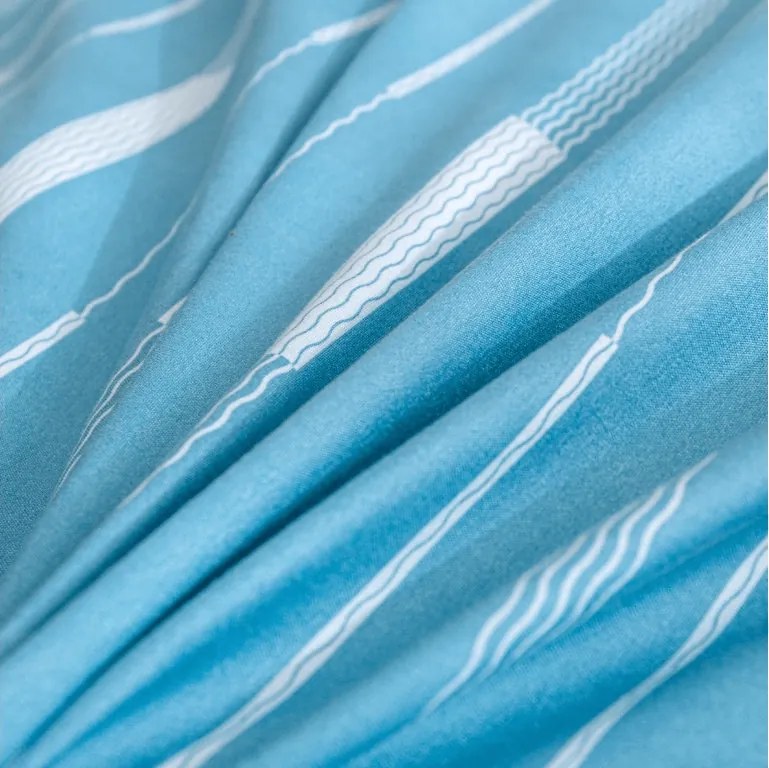Lenjerie de pat microflanel STRIPELLE albastru Dimensiune lenjerie de pat: 2 buc 70 x 90 cm | 200 x 220 cm