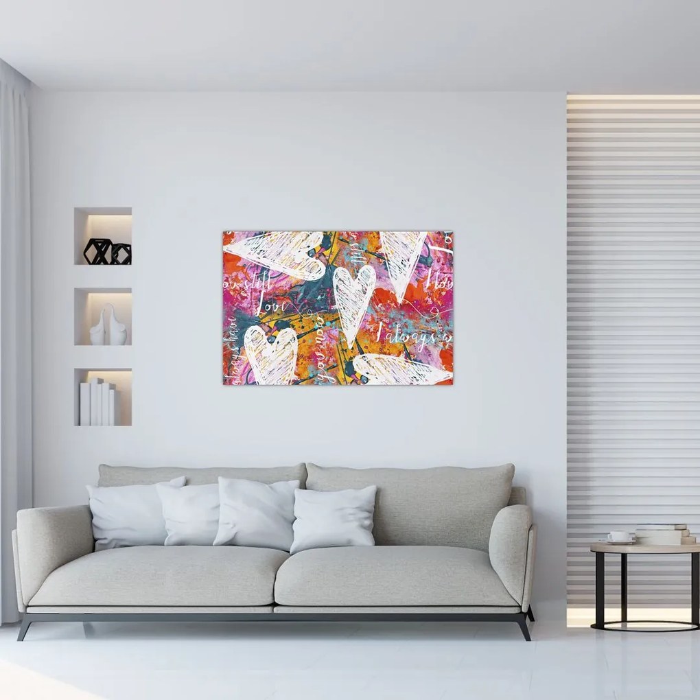 Tablou - Inima pe un fundal abstract (90x60 cm)