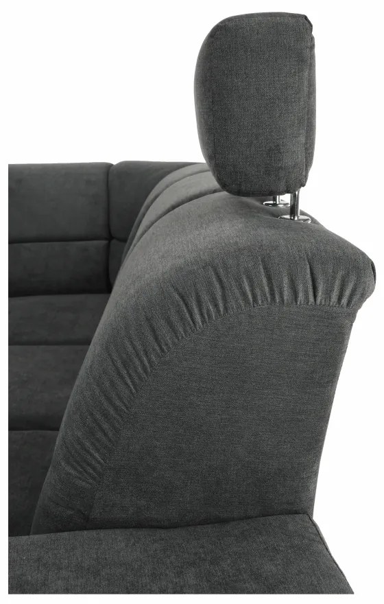 Colţar, piele ecologică negru/material, model dreapta, SANTIAGO U