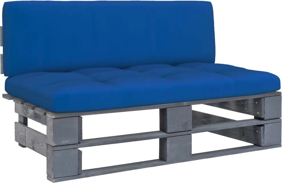 vidaXL Canapea grădină din paleți de mijloc gri lemn pin impregnat