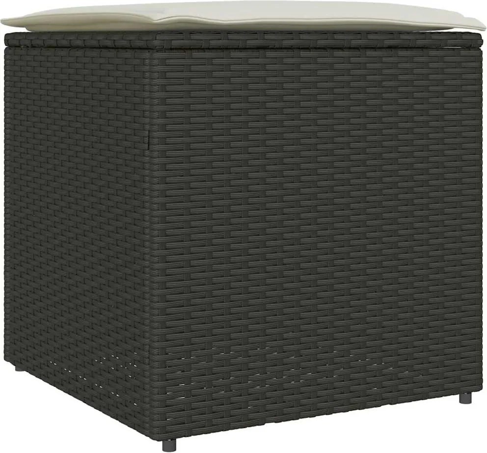 vidaXL Cutie pentru perne Negru 50 x 50 x 50 cm poliratan