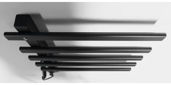 Sapho - Uscător electric pentru prosoape ELCOR, 63 W/230 V, 48 x 52 cm, negru mat