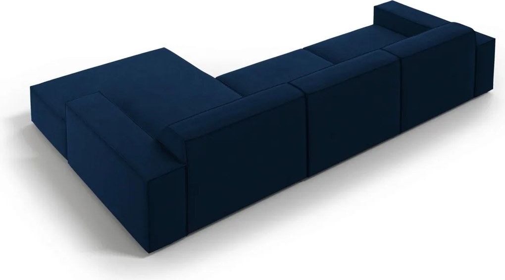 Coltar dreapta 4 locuri, Jodie, Micadoni Home, BL, 284x166x70 cm, catifea, albastru regal