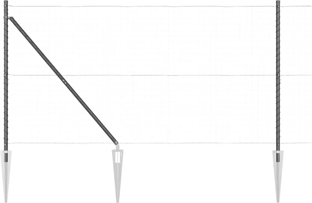 vidaXL Stâlp de gard. 7 pcs Gri Oțel