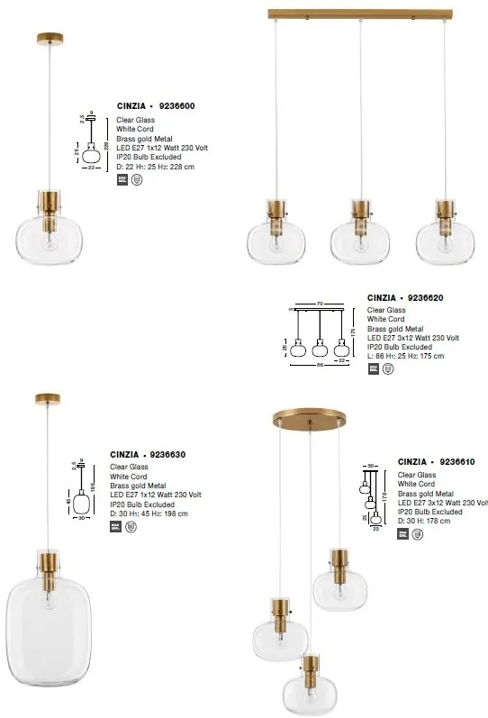Lustra cu 3 pendule design modern CINZIA