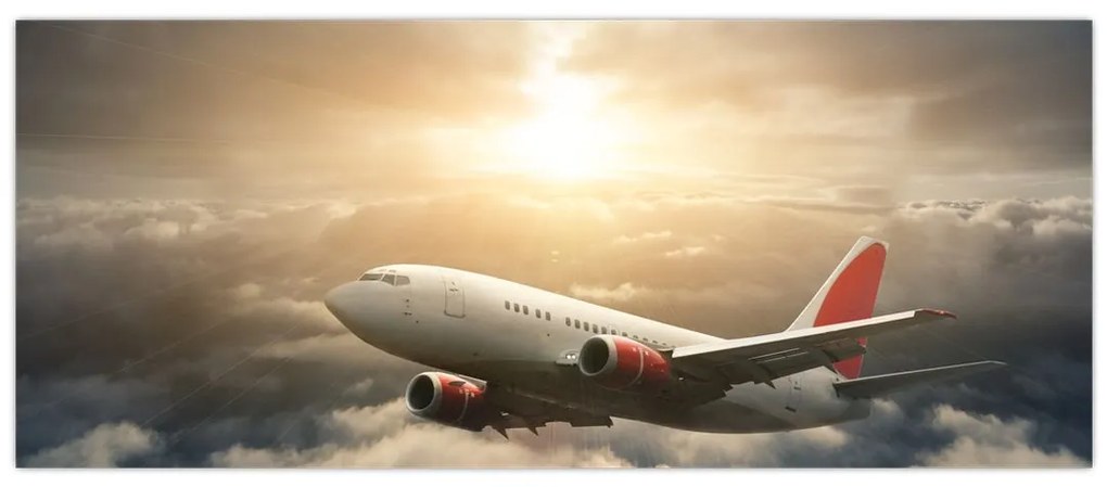 Tablou - Avion în nori (120x50 cm)