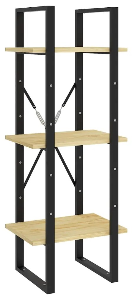 vidaXL Bibliotecă cu 3 rafturi, 40x30x105 cm, lemn masiv de pin