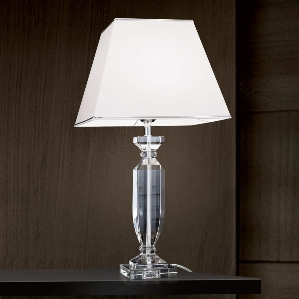 Veioza design decorativ cu cristal K9 POKAL alb/crom