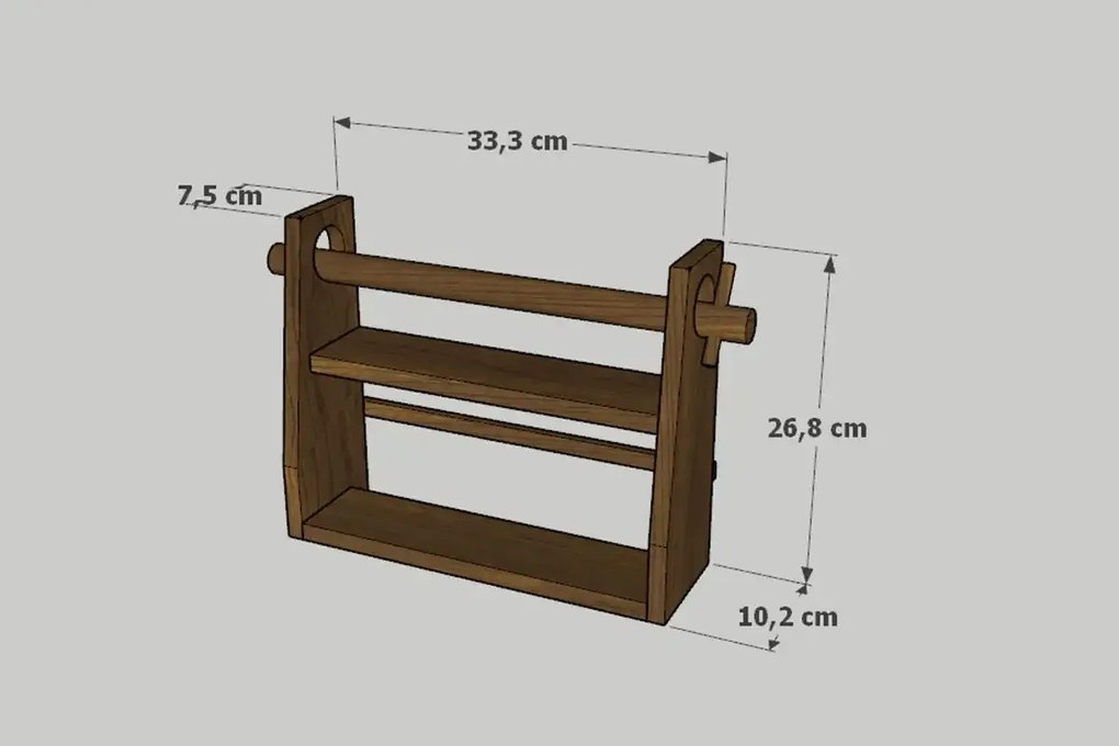 Suport prosop din lemn bucatarie Homs, 33.3x26.8 cm