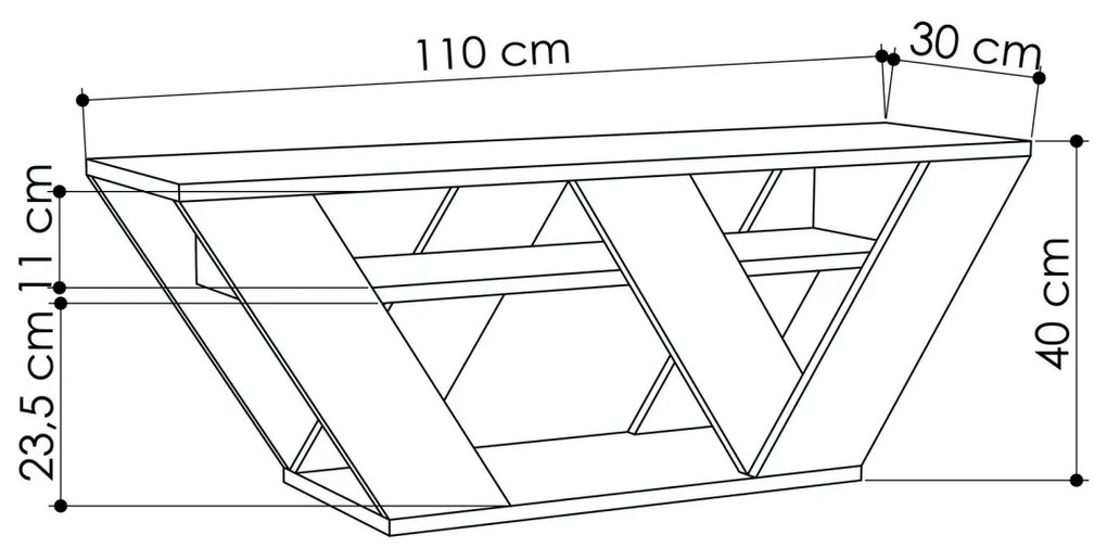 Consola TV Pipralla Stejar 110x40x30 cm