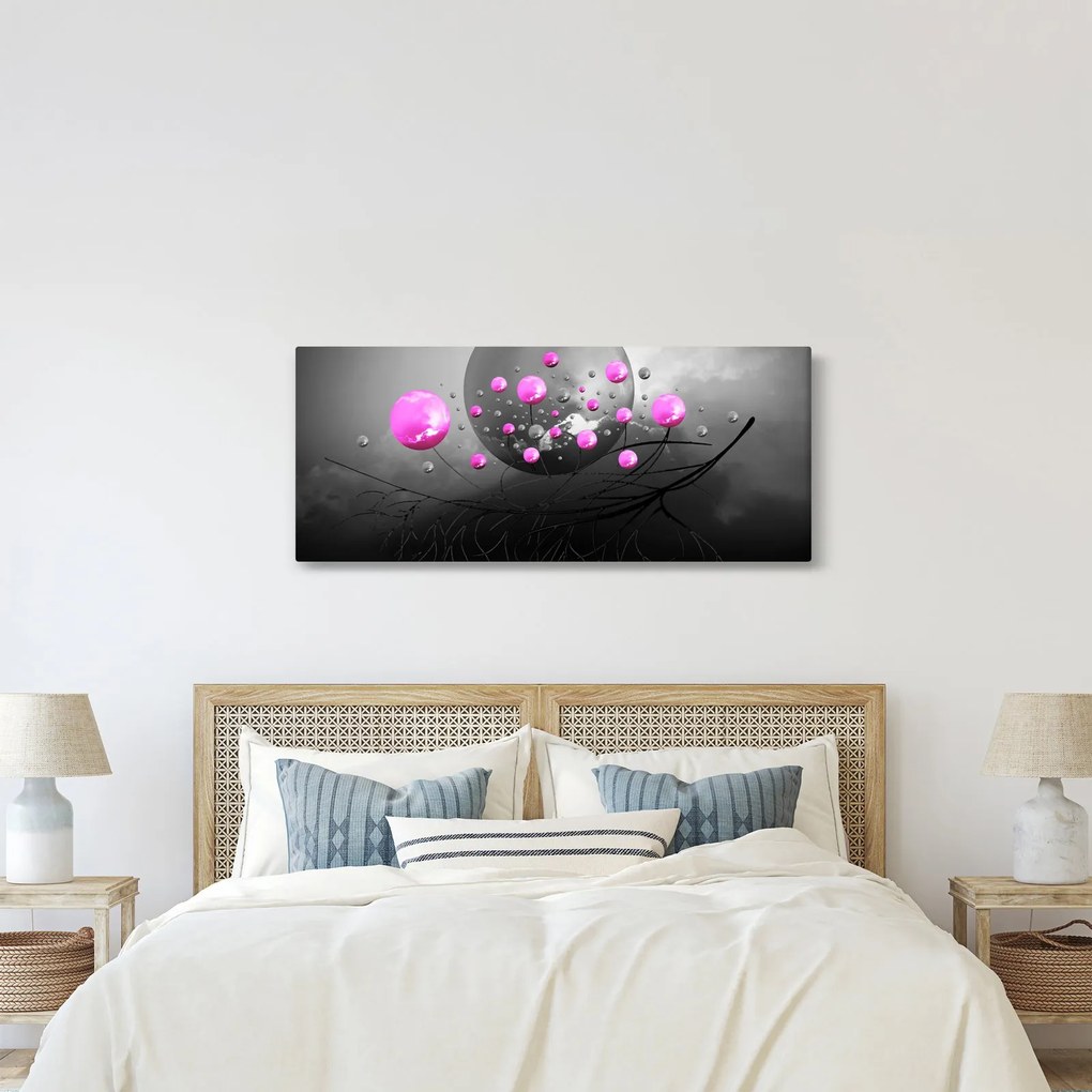 Tabloul cu bile roz (120x50 cm)