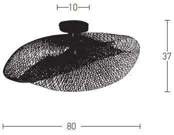 Lustră aplicată 1xE27/40W/230V bambus/negru Zambelis 19109