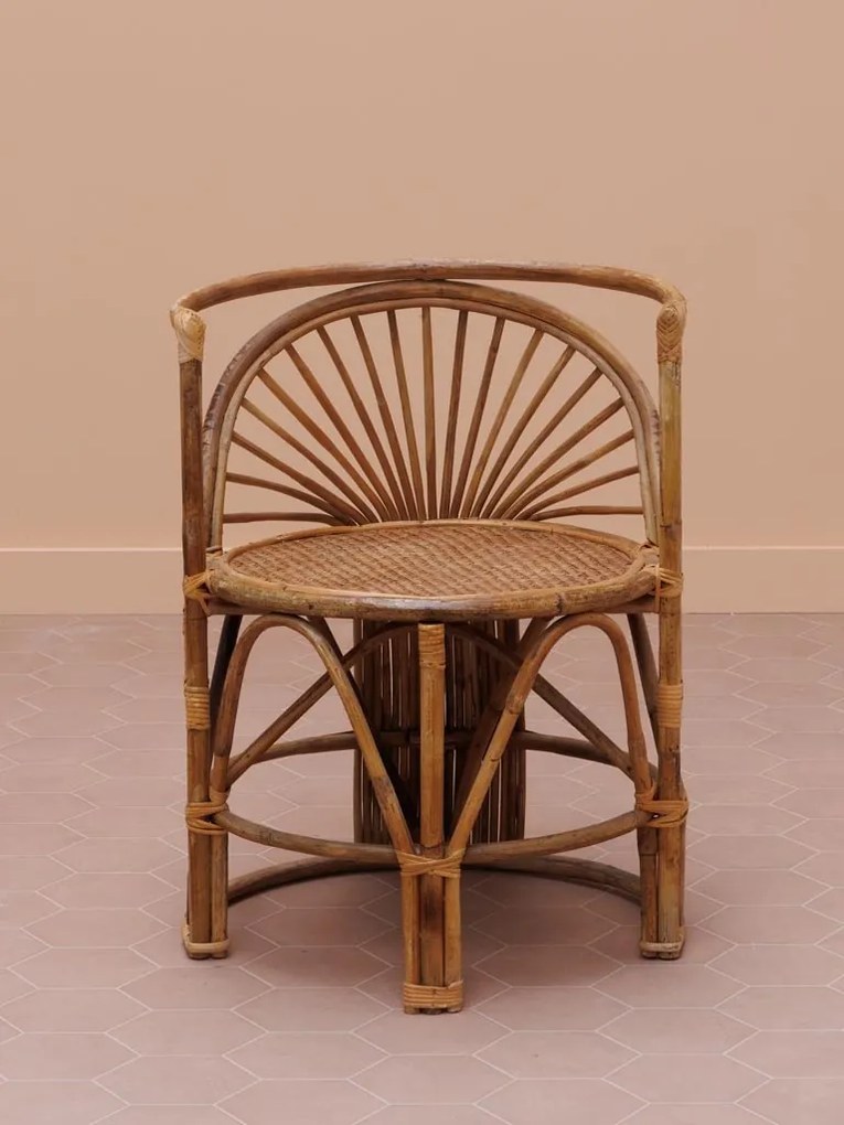 Set dining din rattan natural, masă ovală și 2 scaune, 3 piese, „Trinidad”