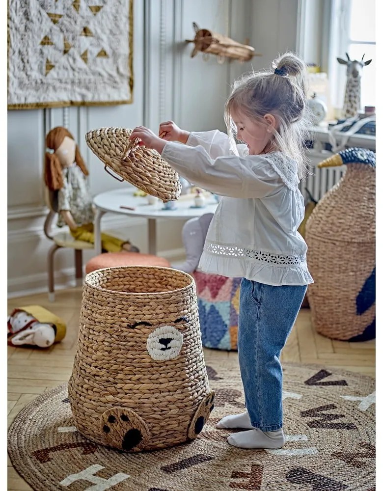 Covor în culoare naturală rotund din iută ø 130 cm Dinne – Bloomingville Mini