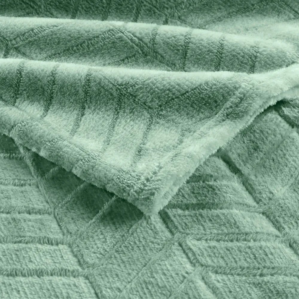 Cuvertură verde-deschis din microflanel 180x220 cm Arya – douceur d'intérieur
