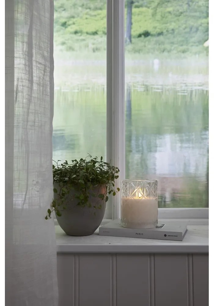 Lumânare de ceară cu LED alb în sticlă Star Trading Flamme Romb, înălțime 12,5 cm