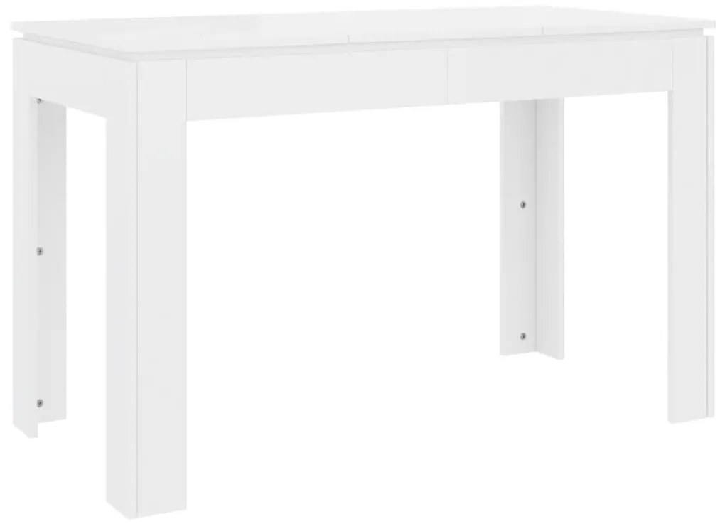 800762 vidaXL Masă de bucătărie alb extralucios, 120x60x76 cm, lemn prelucrat