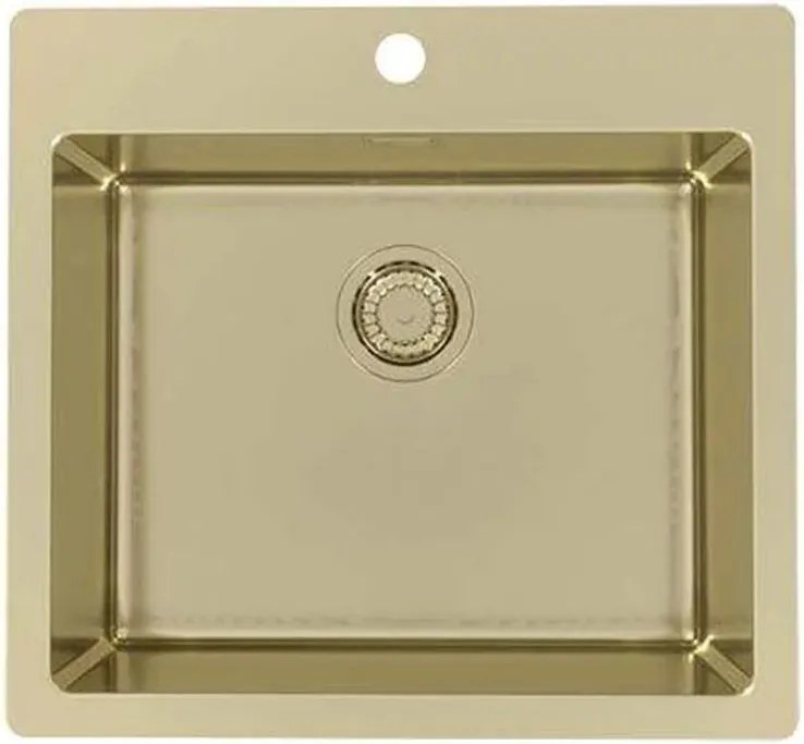 Chiuveta inox Alveus Pure 70 finisaj auriu 57x53 cm