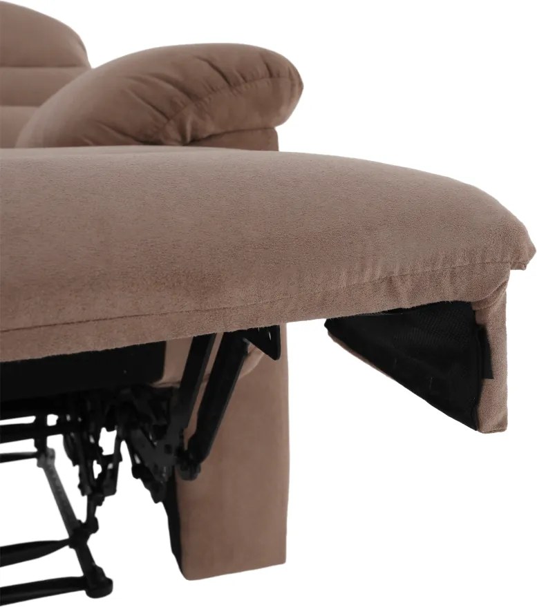 Fotoliu de masaj, reglabil, material textil grej TAUPE, LAMBERT