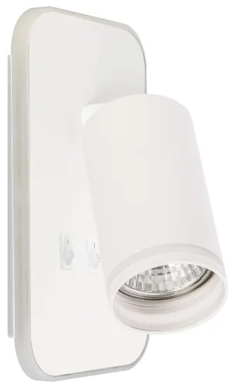 Aplica LED de perete tip spot PIPE 1xGU10/10W/230V + LED/6W, albă