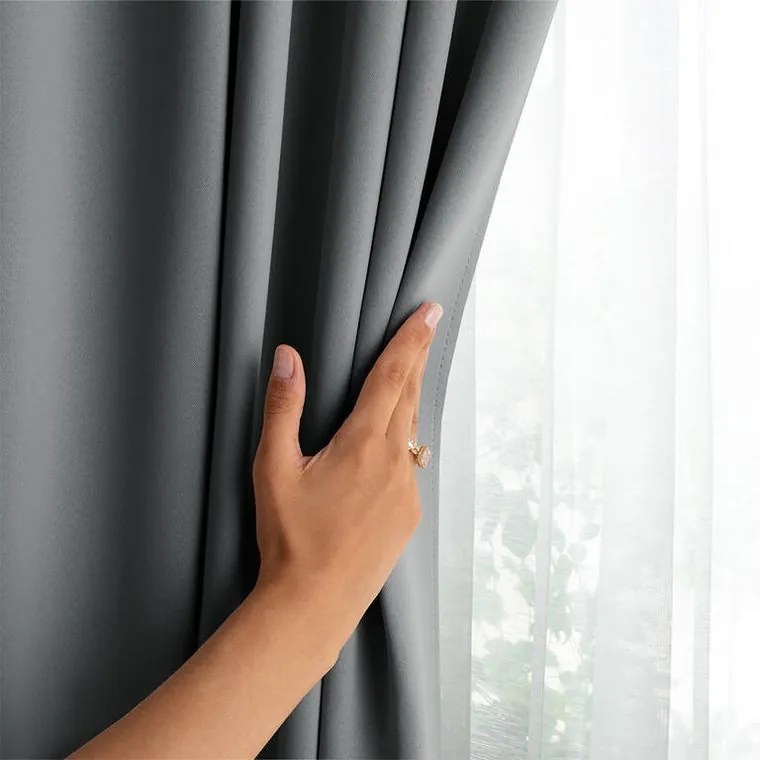 decoDoma Draperie groasă blackout RESTILO argint 140 x 245 cm set 2 buc