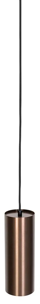 Lampă suspendată de design bronz închis, inclusiv adaptor pentru șină monofazată - Iconic Tubo