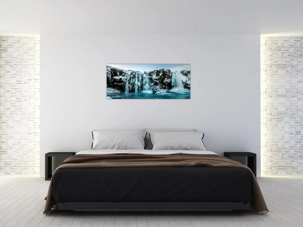 Tablou cu cascade înghețate (120x50 cm)