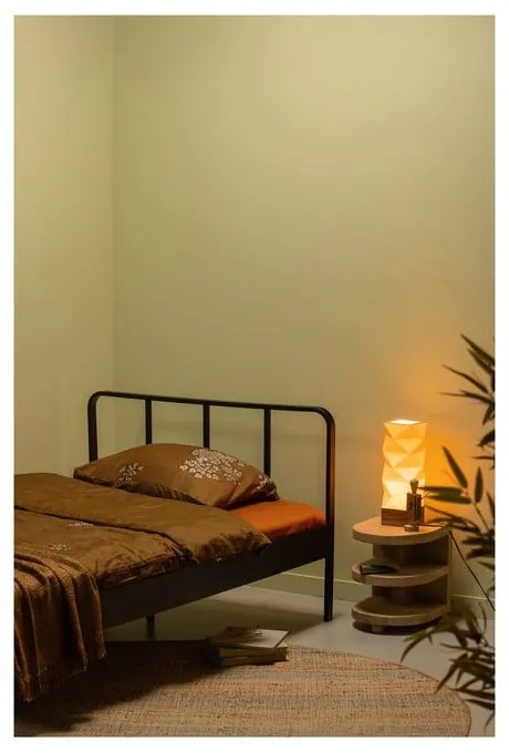 Pat negru din metal cu somieră 120x200 cm Mees – WOOOD