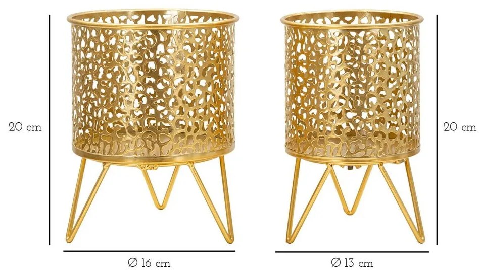 Suporturi pentru flori 2 buc. din metal ø 16 cm (înălțime 20 cm) Piny – Mauro Ferretti