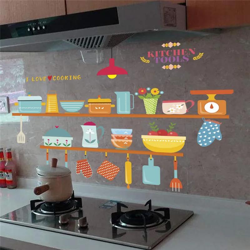 Autocolant de perete "Bucătărie colorată" 30x90 cm