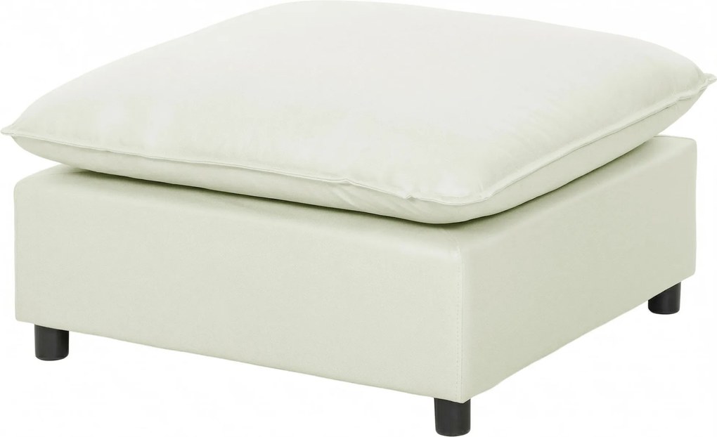 HOMCOM Taburet pentru picioare Ottoman din stofă modernă cu picioare din plastic pentru living și dormitor, 75 cm, crem | Aosom Romania