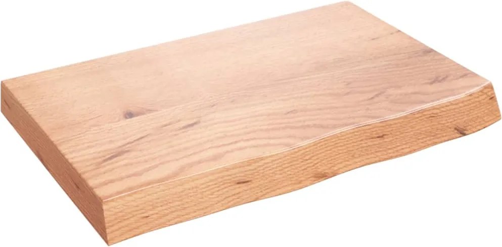 vidaXL Blat de baie, maro deschis, 60x40x(2-6) cm, lemn masiv tratat