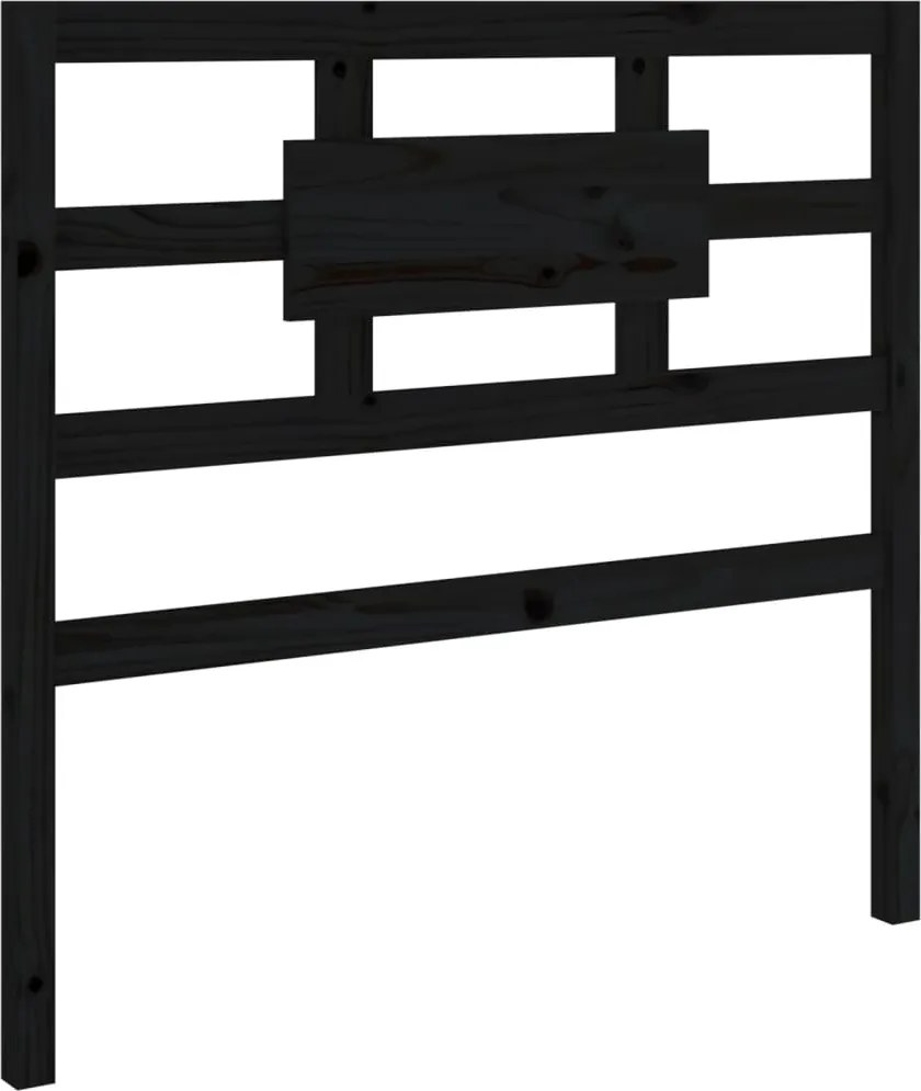 vidaXL Tăblie de pat, negru, 95,5x4x100 cm, lemn masiv de pin