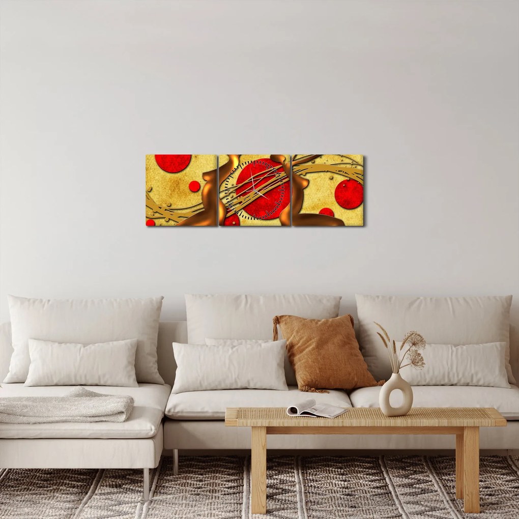 Tablou abstract cu două femei (cu ceas) (90x30 cm)