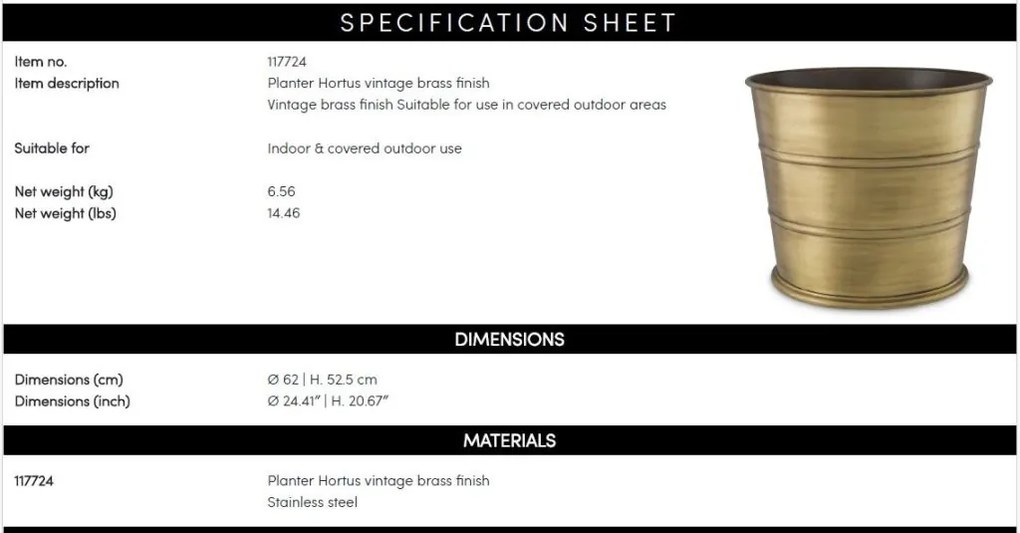 Ghiveci, vas decorativ din otel inoxidabil Hortus