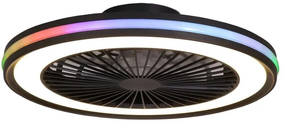 Lustra LED RGB CCT cu ventilator si telecomanda GAMER big negru MA-7862
