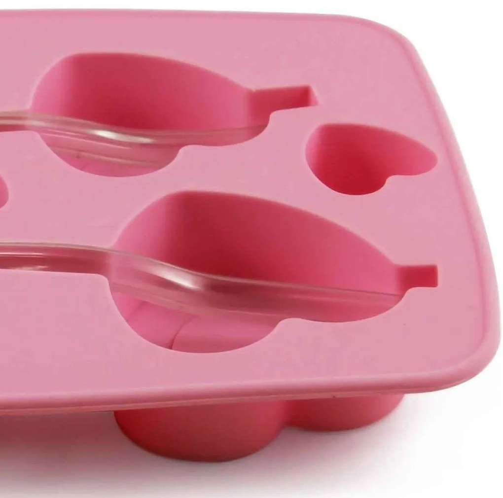 Formă de gheață din silicon Toro cu pai Inimă