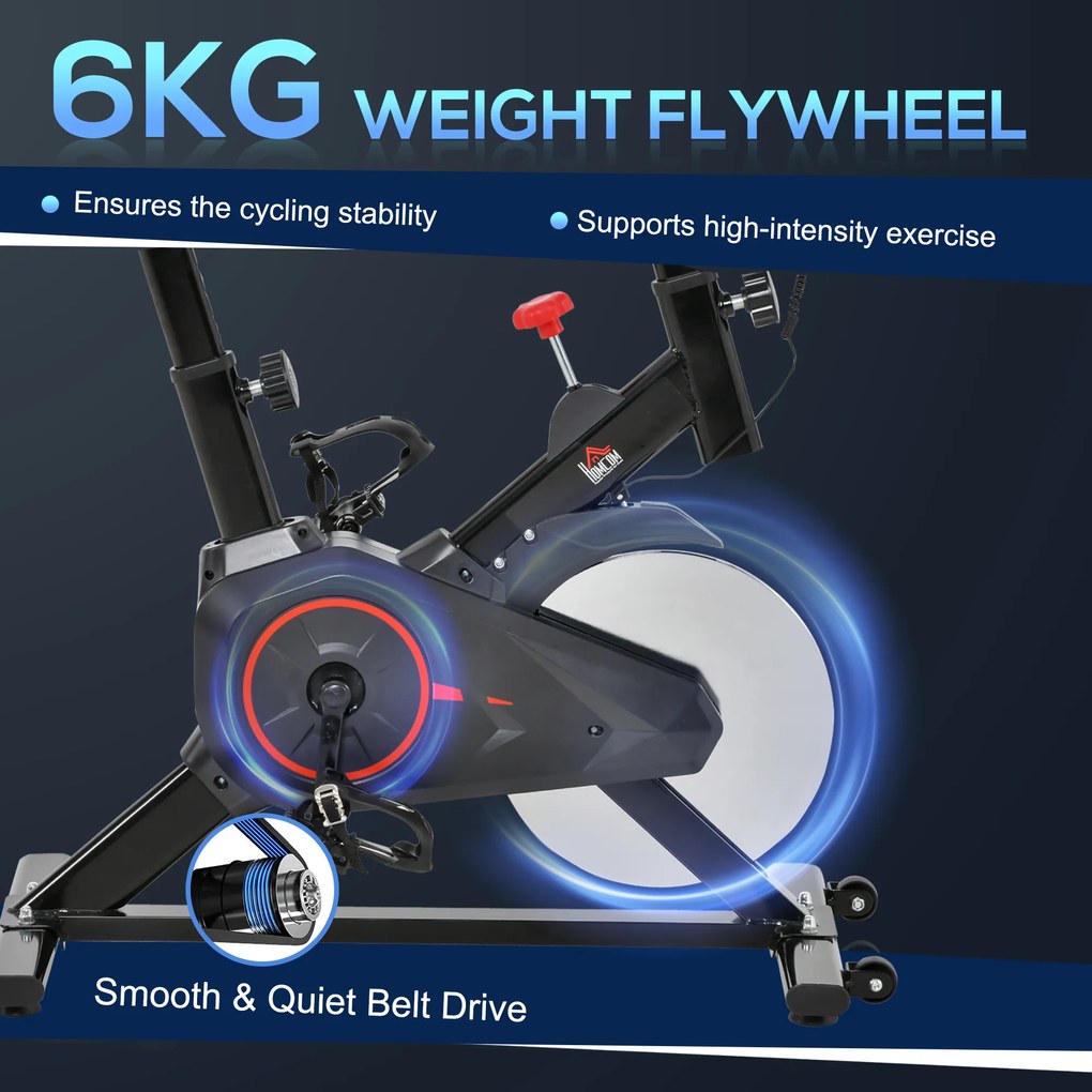 HOMCOM Bicicleta pentru Antrenament Aerobica cu Display LCD, Negru si Rosu | Aosom Romania