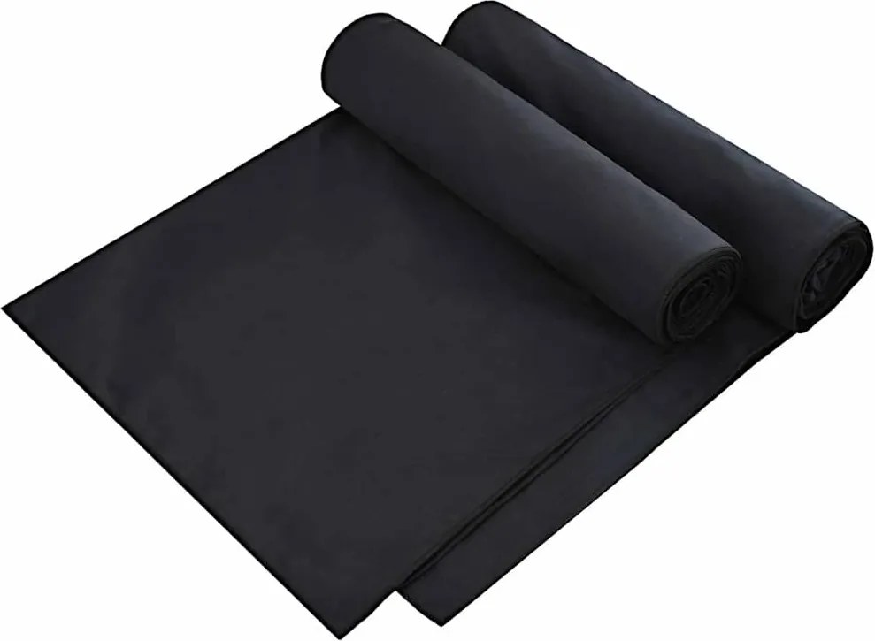 vidaXL Prosoape pentru șezlong 2 pcs Negru 210 x 75 cm