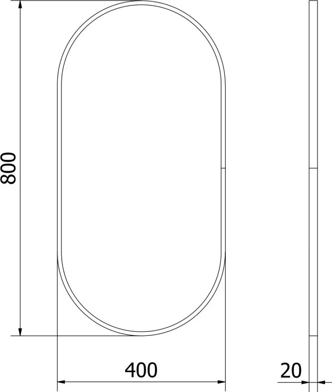 Mexen Loft oglindă de baie ovală 80 x 40 cm, ramă neagră - 9851-080-040-000-70