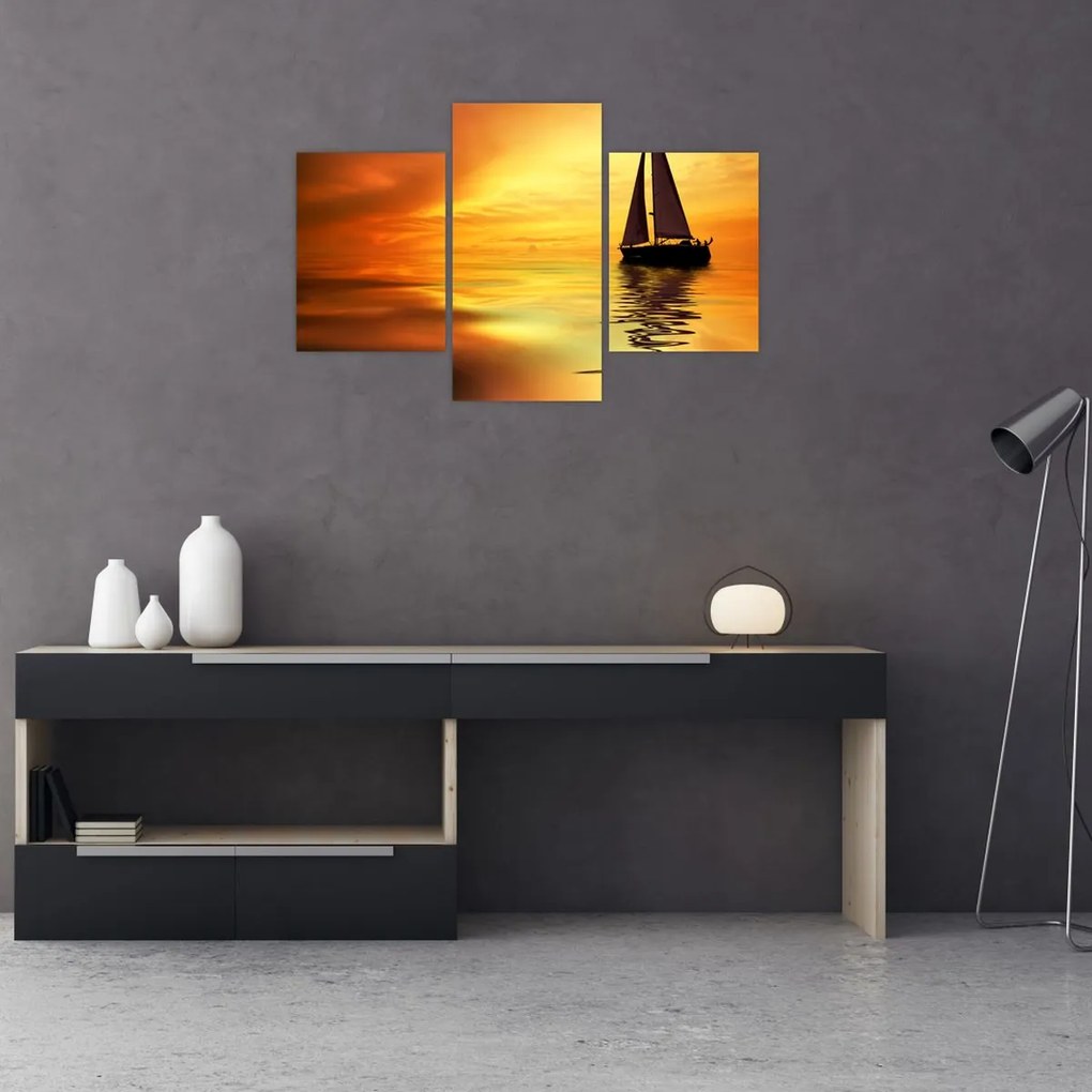 Tablou - Sailboat la apus de soare (90x60 cm)
