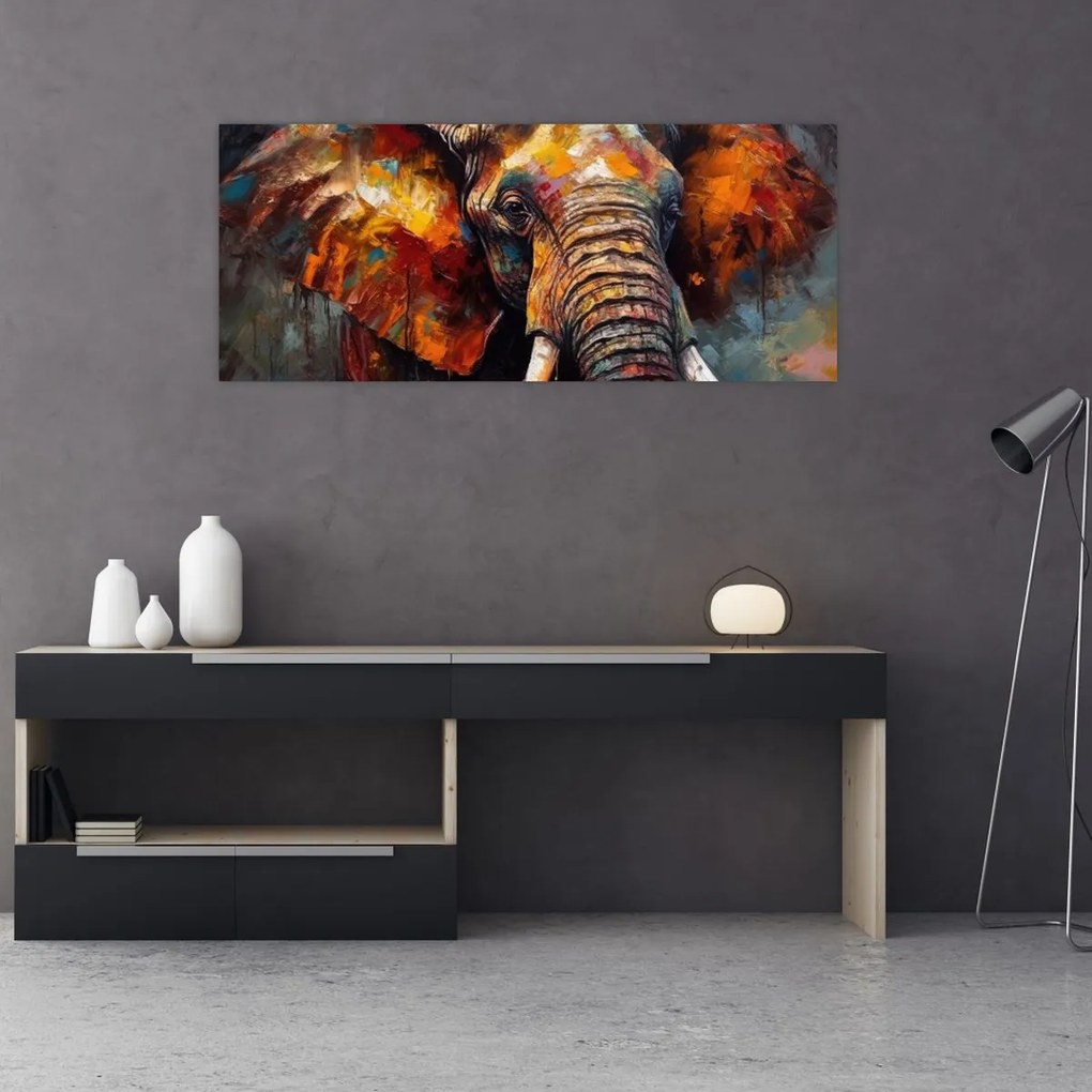 Tablou - Pictura unui elefant (120x50 cm)