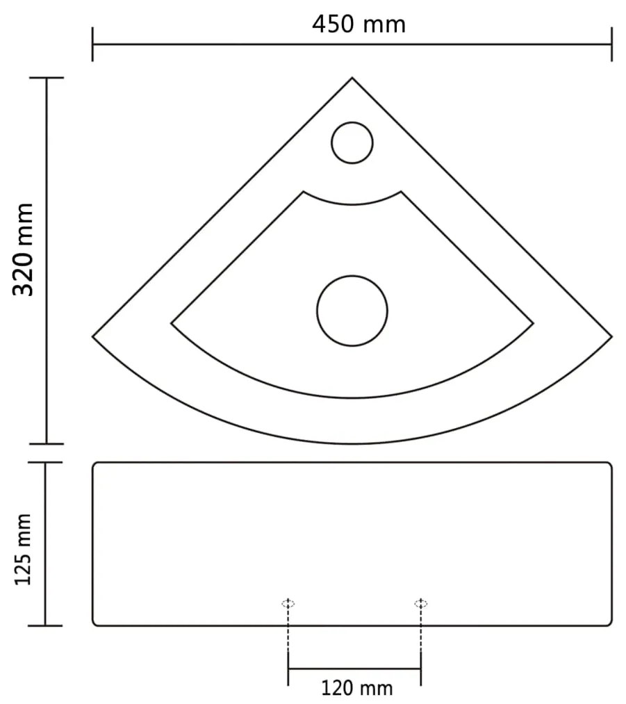 Chiuveta cu preaplin, alb, 45 x 32 x 12,5 cm Alb