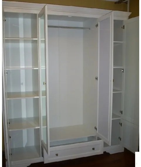 Dormitor Kleo cu Dulap 4 Usi MDF Alb