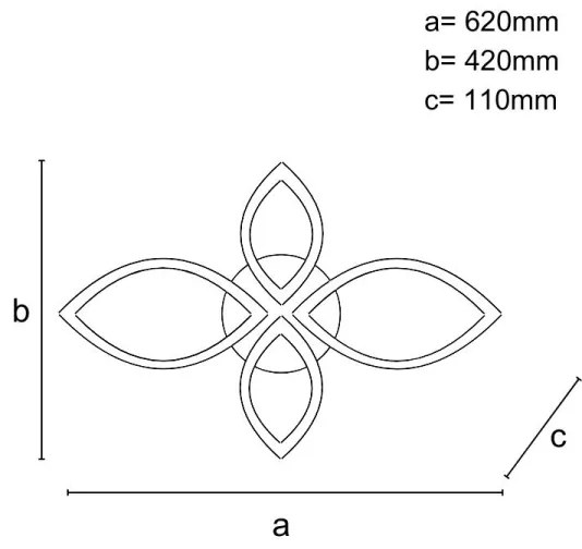 Lustră LED dimabilă aplicată LED/95W/230V 3000-6500K + telecomandă